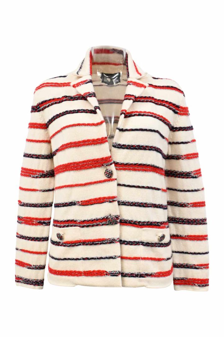 CHANEL spring 2020 cashmere striped knit jacket