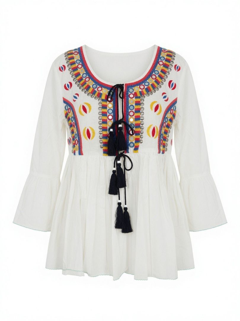 Misa Los Angeles Embroidered Tunic Blouse