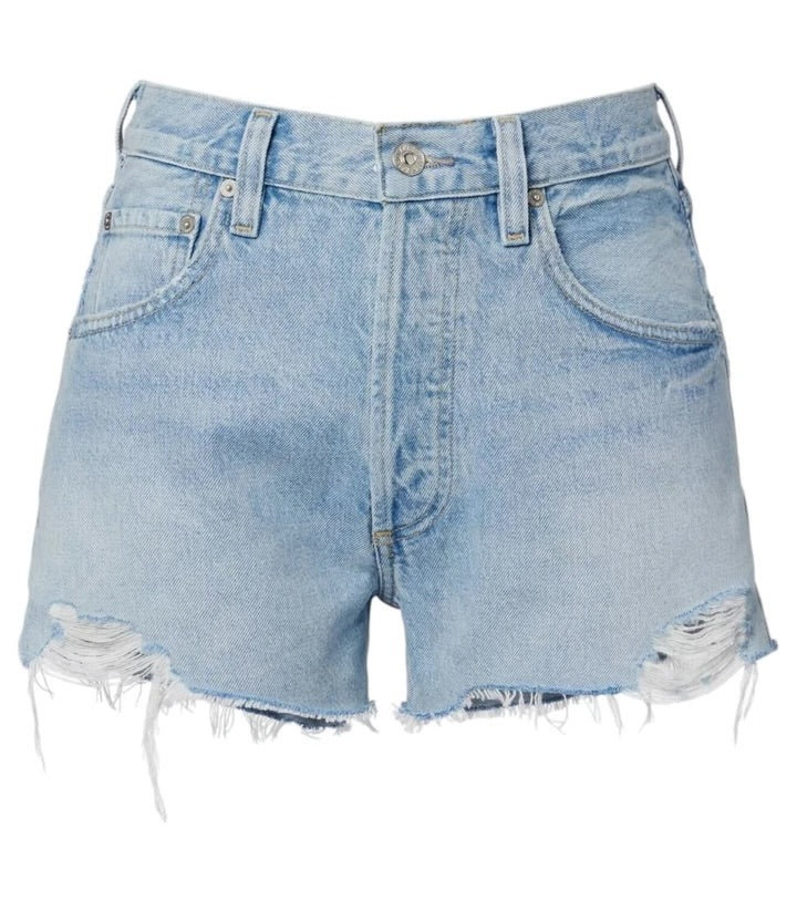 CITIZENS OF HUMANITY Camilla mid wash blue baggy denim shorts