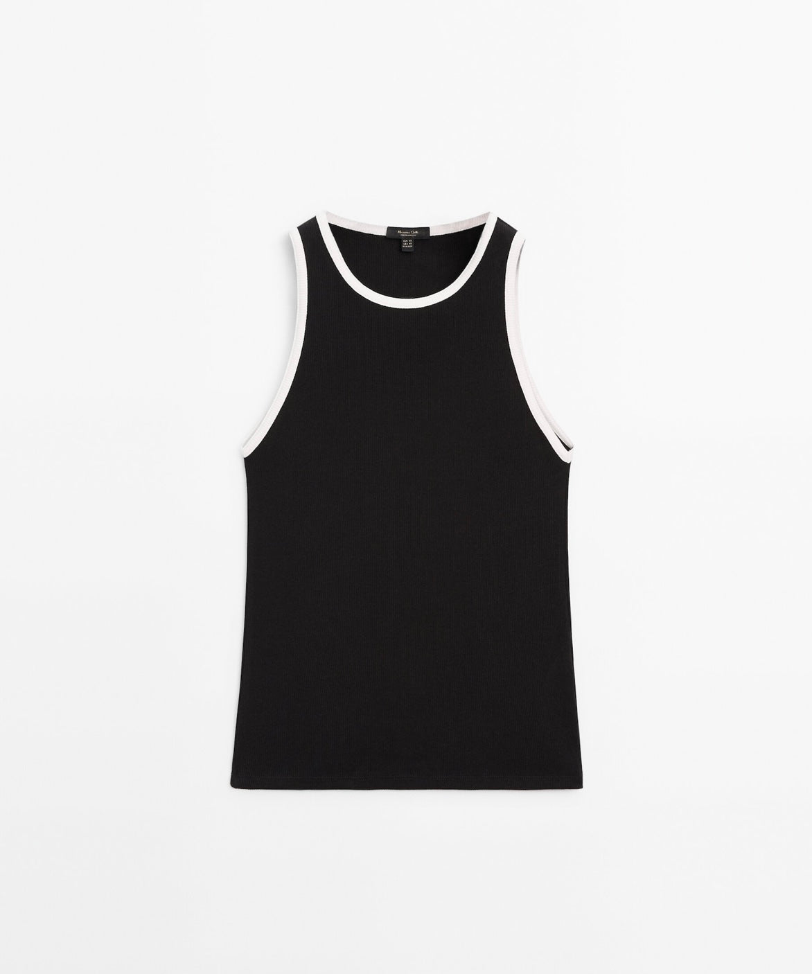 MASSIMO DUTTI - TOP CÔTELÉ CONTRASTANT