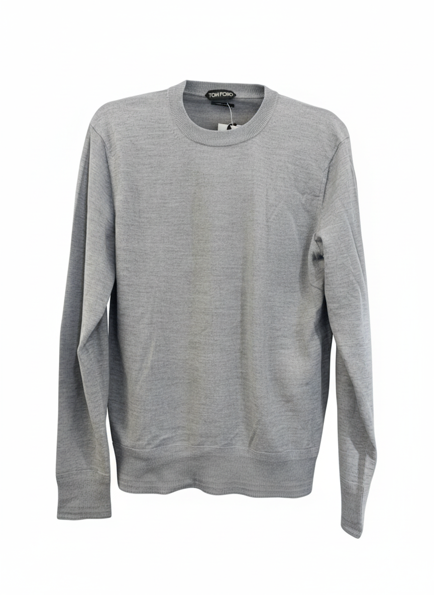 TOM FORD grey crewneck merino wool knit