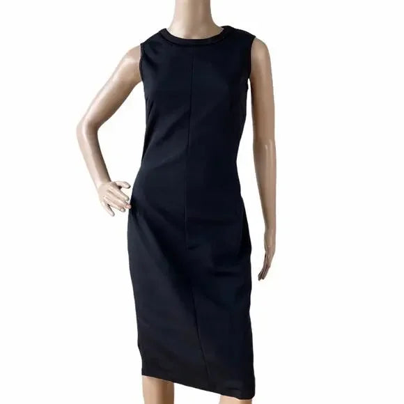 DOLCE & GABBANA black sleeveless dress with zipper and velvet neck trim