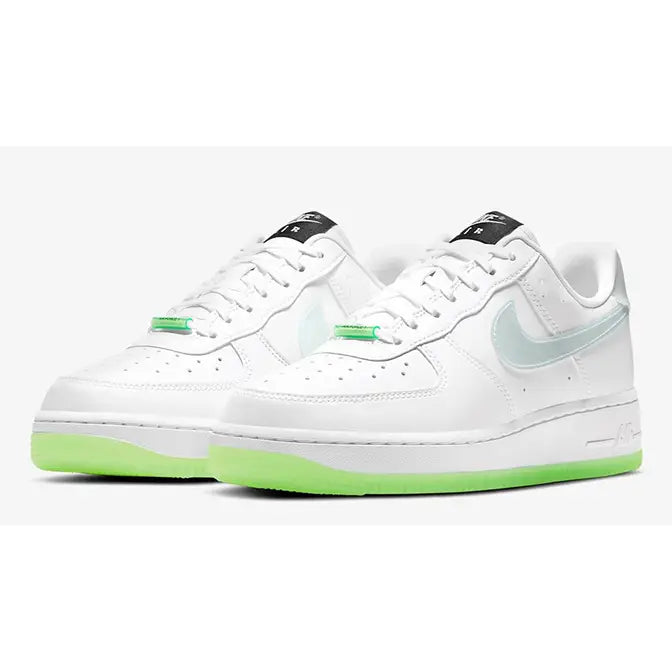 NIKE AIR white air force sneakers, glow in the dark