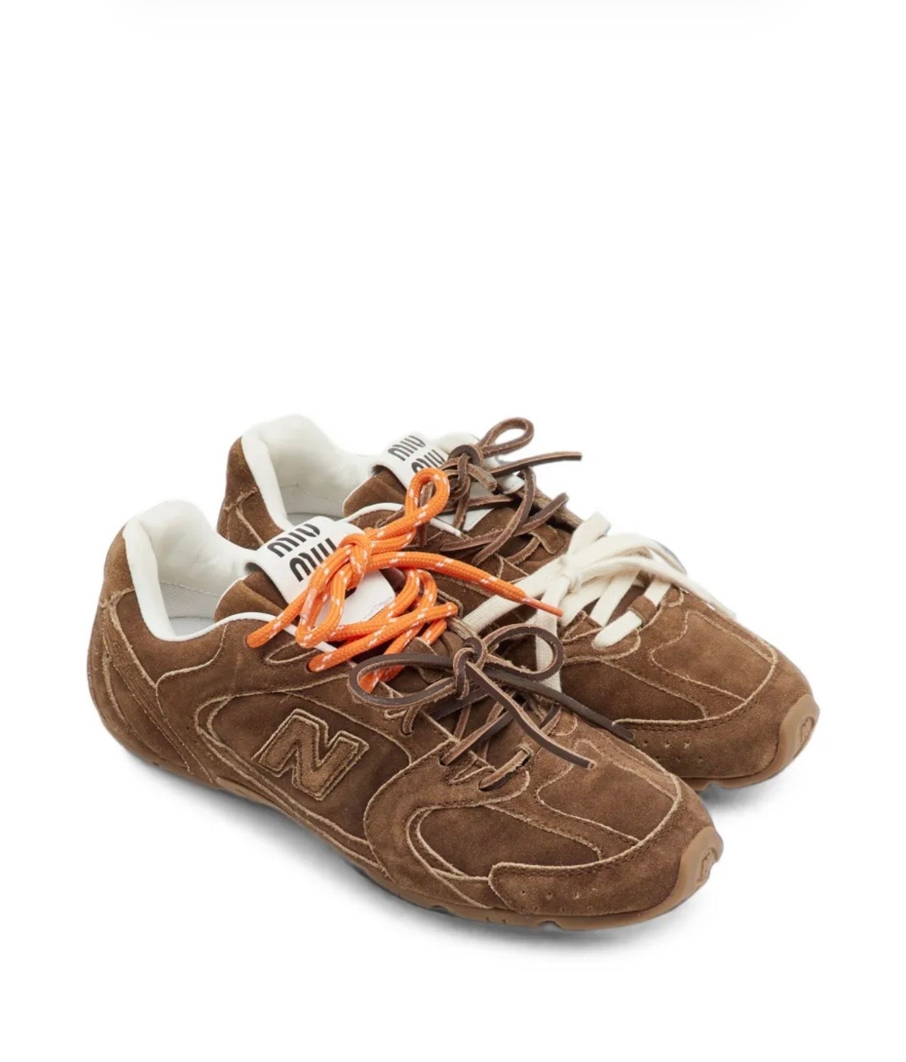 Miu Miu New Balance Brown Suede Sneakers