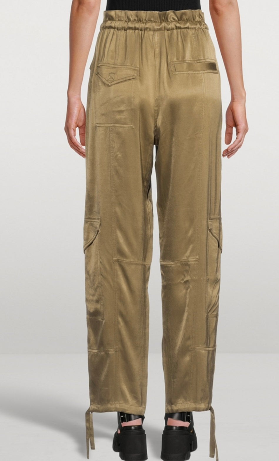 GANNI Washed Satin Cargo Pants