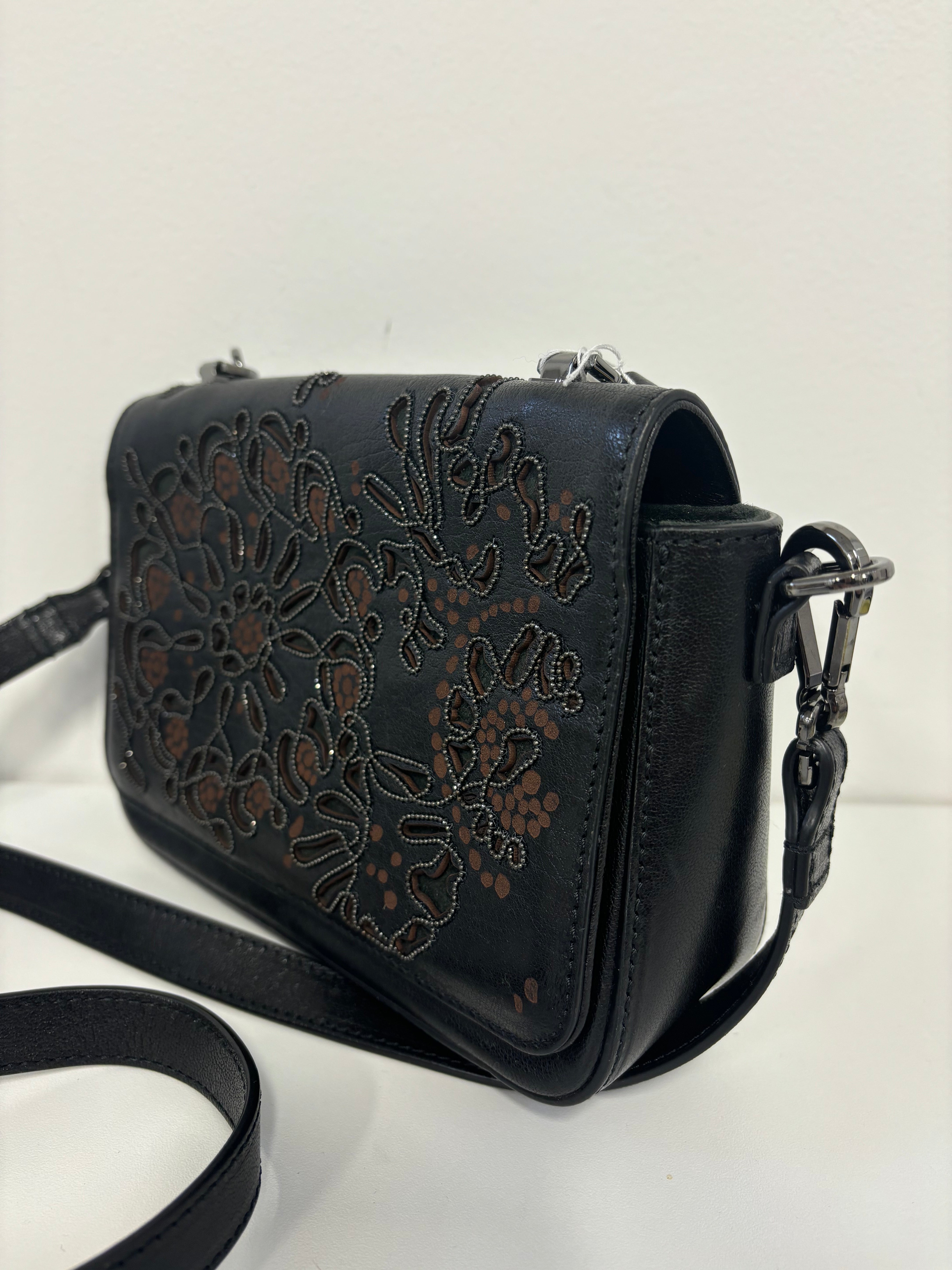 BRUNELLO CUCINELLI brown leather beaded bag