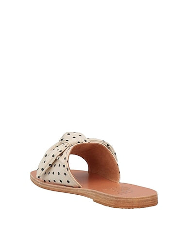 ANCIENT GREEK SANDALS white with black polka dots