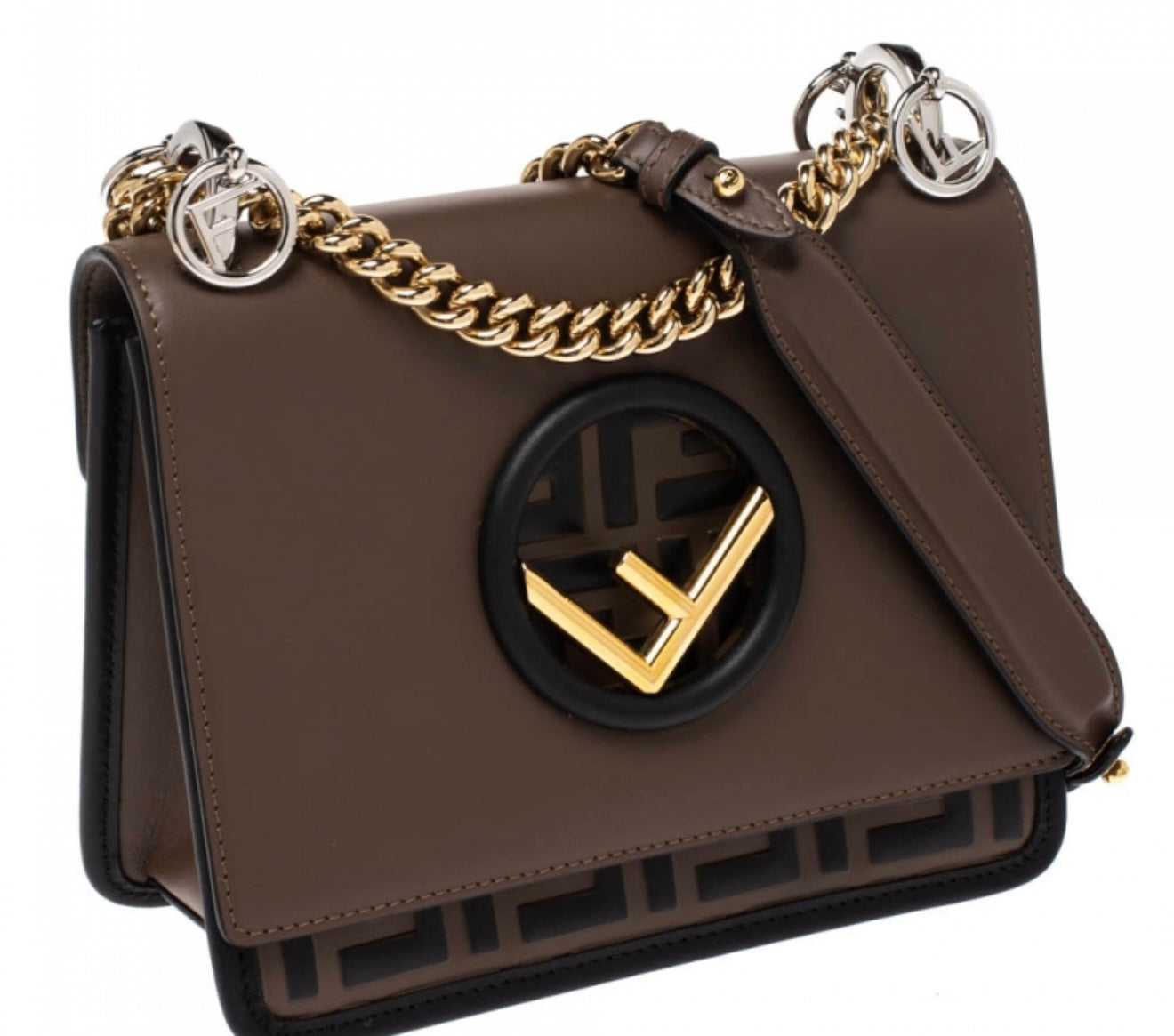 Fendi Kan I F small crossbody bag in brown