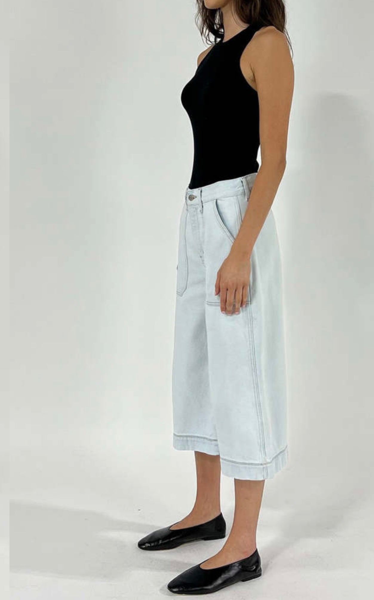 Ética Darcy High-Rise Crop Wide-Leg Culotte Jeans