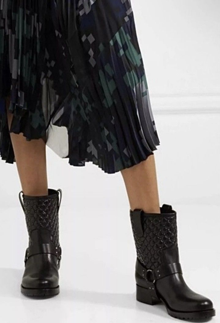Valentino Quilted Rockstud Biker Boots