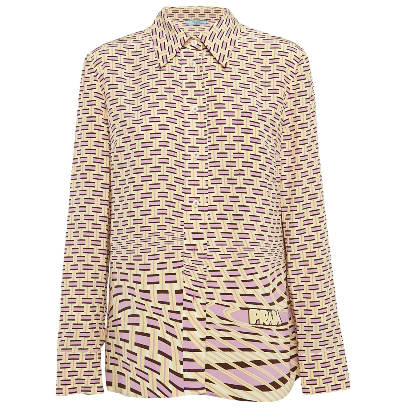 Prada - Abstract Print Silk Long Sleeve
