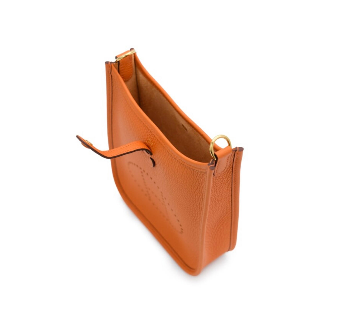 HERMES - Orange H Clemence Mini Evelyne II TPM 16 Gold Hardware, 2023