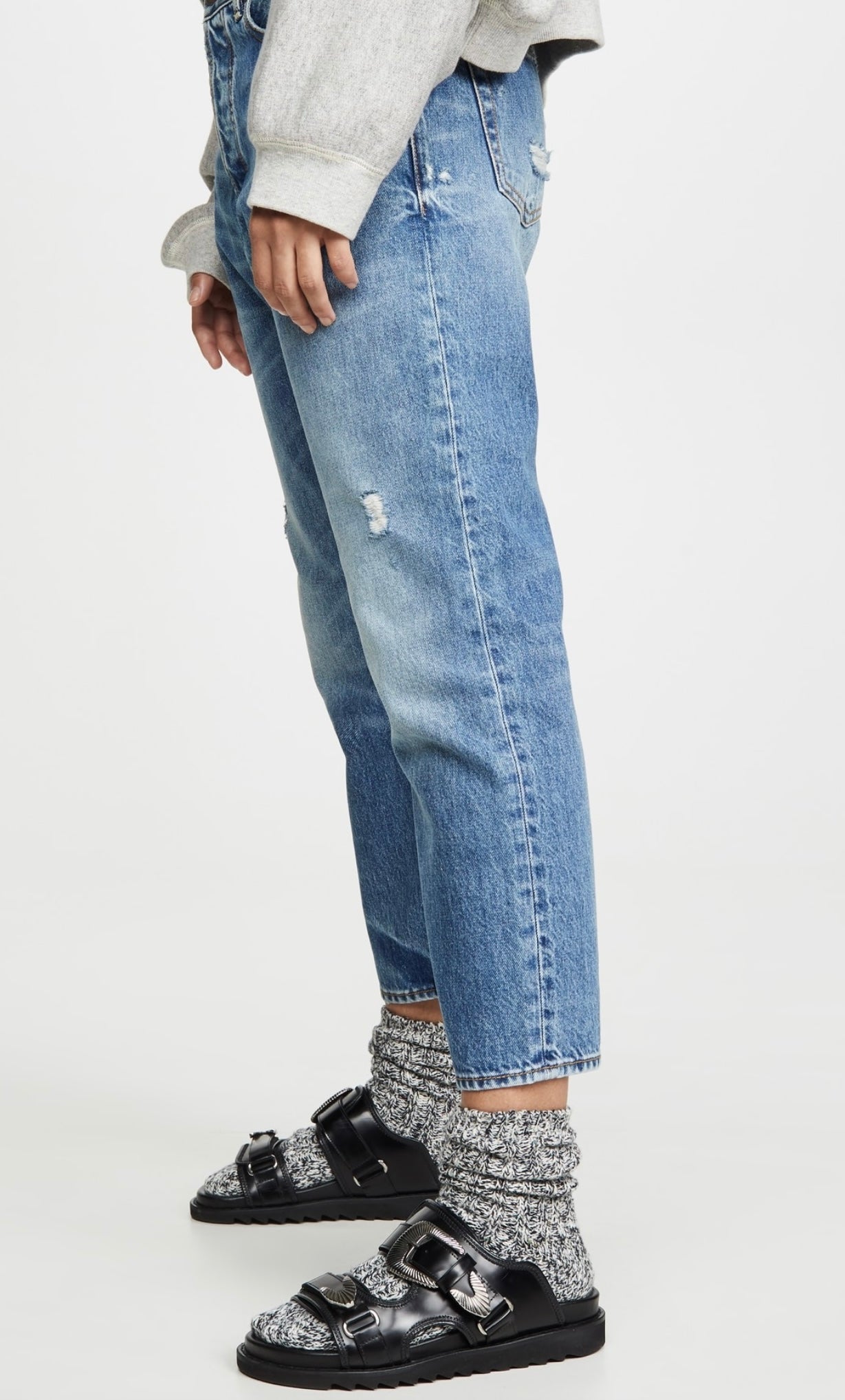 R13
Tailored cropped Drop Denim