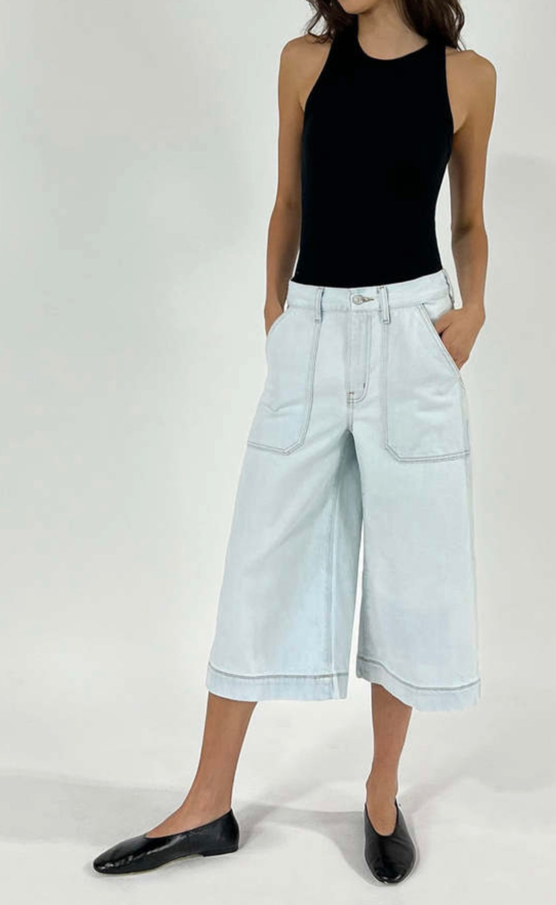 Ética Darcy High-Rise Crop Wide-Leg Culotte Jeans