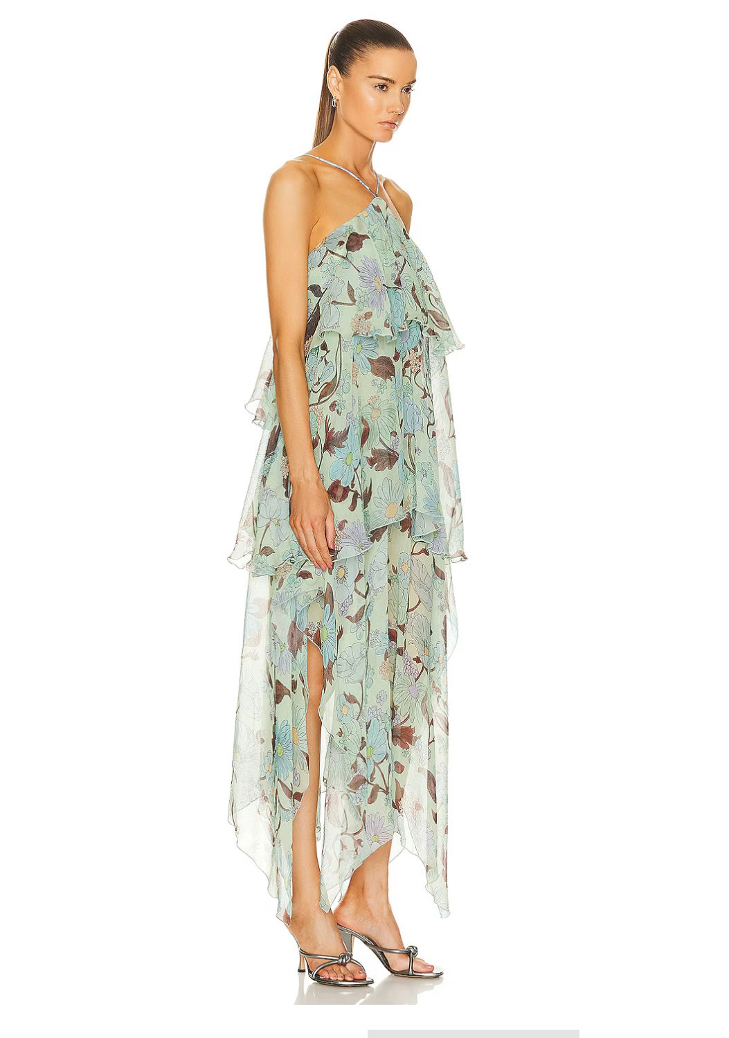 Stella McCartney Garden Print Frill Long Dress