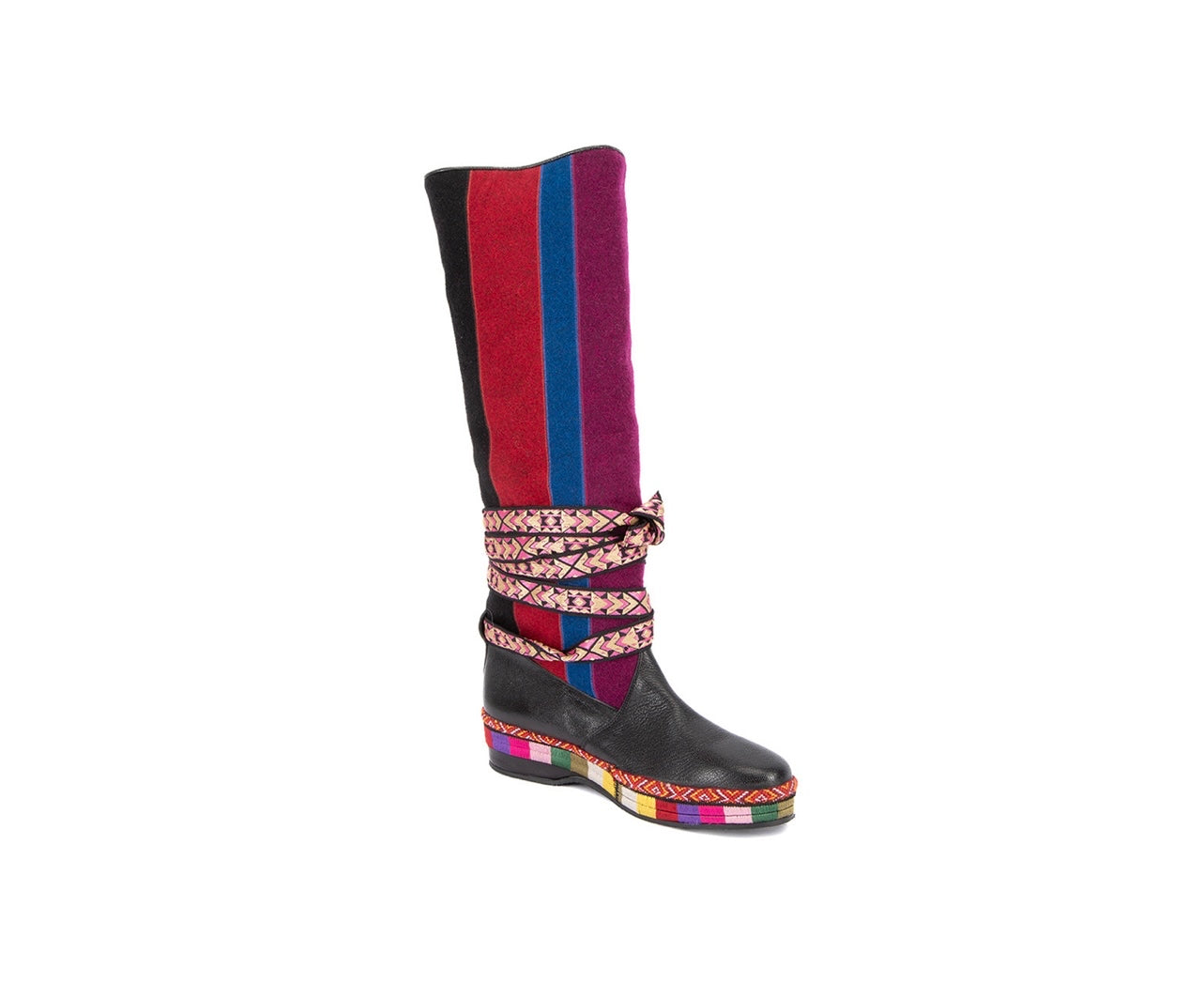 Etro -
Pattern Leather Knee High Boots