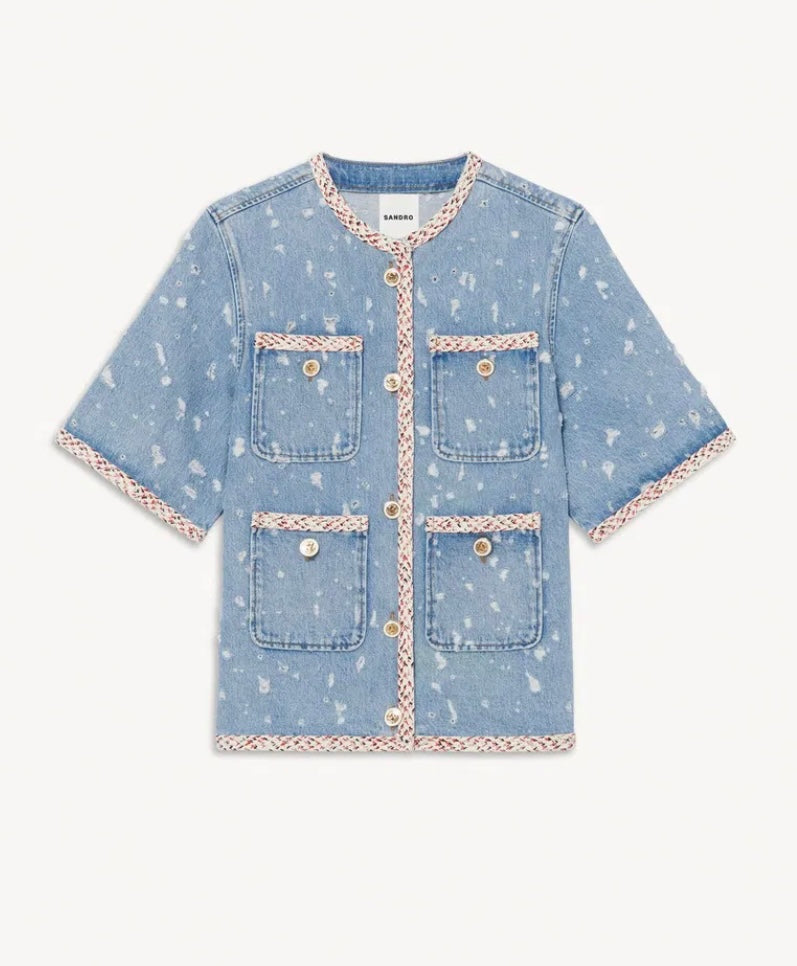 SANDRO
Short-Sleeved Denim Jacket