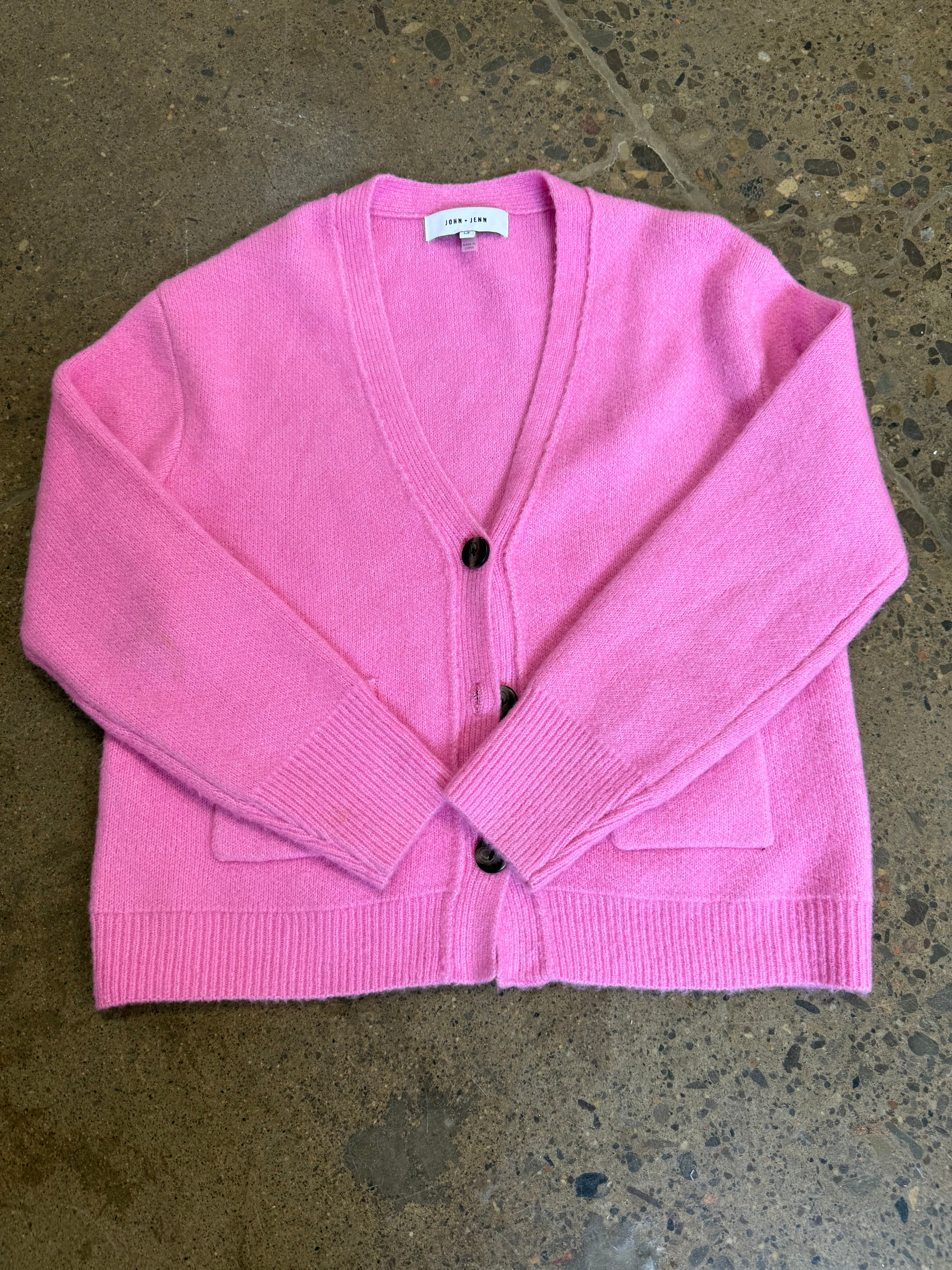 JOHN + JENN Pink Cardi