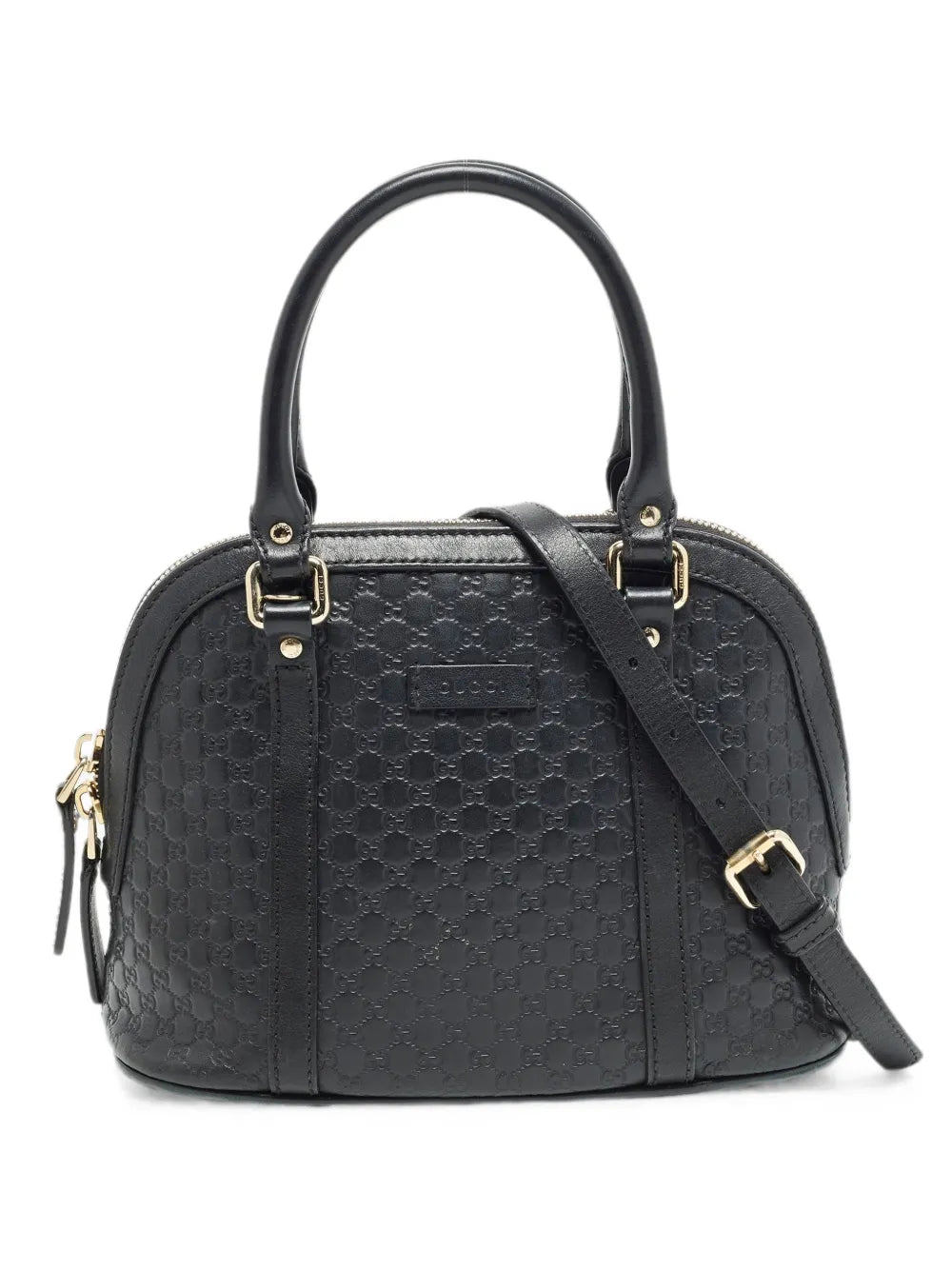 GUCCI black microguccissima mini dome leather bag GG monogram, no dust bag