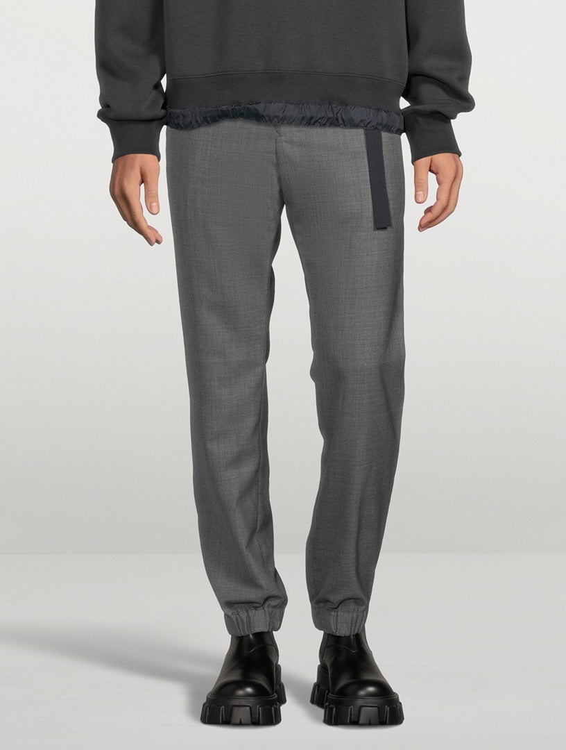 Sacai Grey Belted Trousers