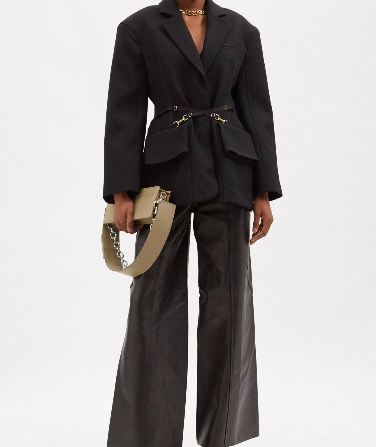 Jacquemus
Women's Black Soco Belted Wool-twill Blazer