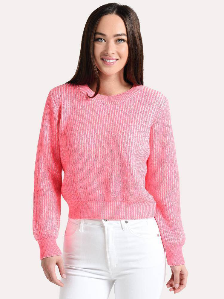 MILLY neon pink knit sweatshirt
