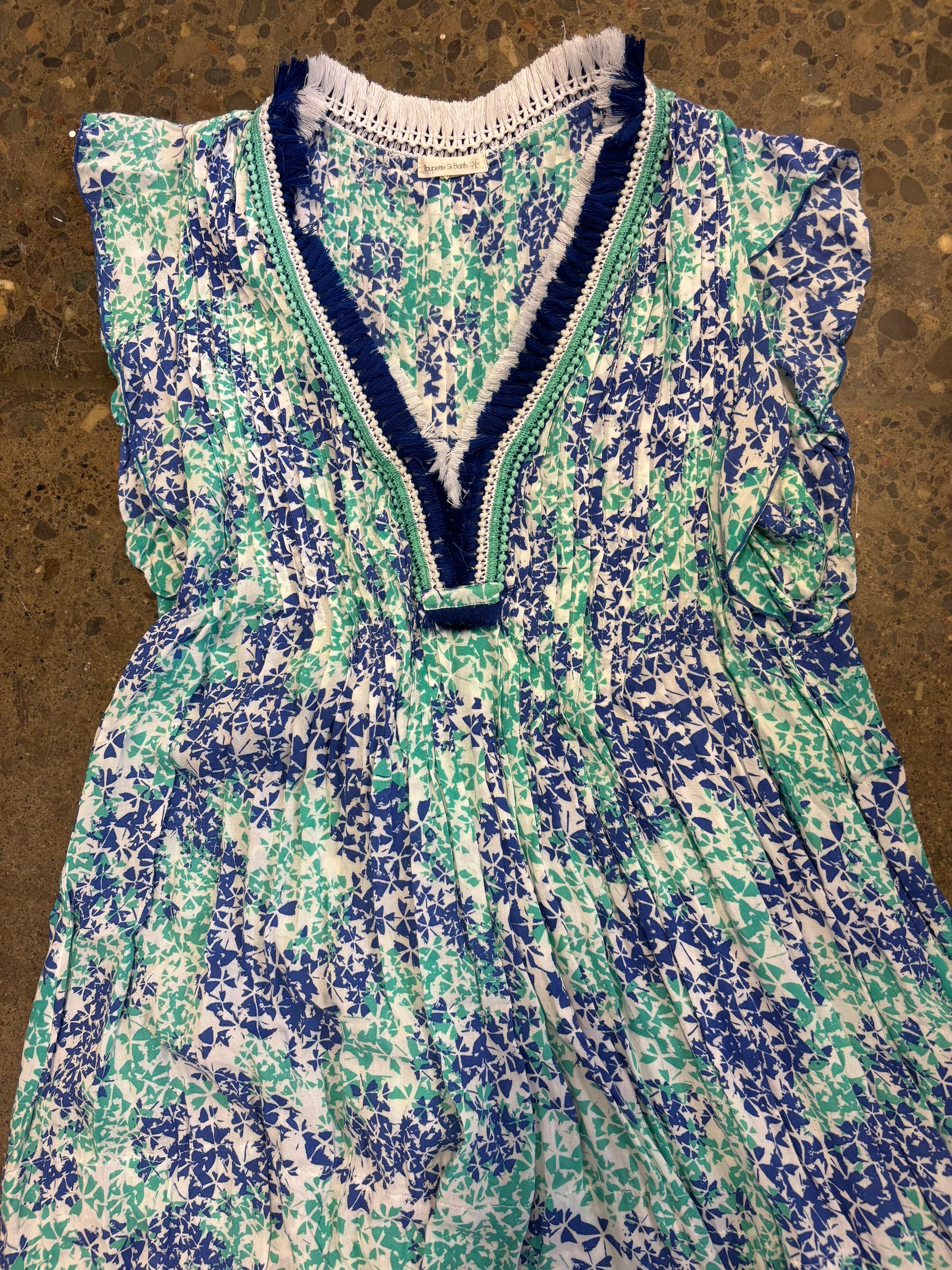 POUPETTE ST BARTH blue and teal beach cover up dress