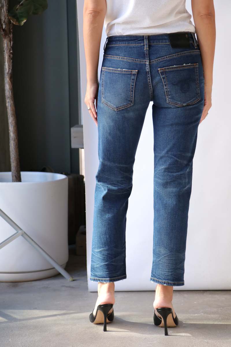 R13 Boy Straight cropped* Jeans, shade Lily Blue