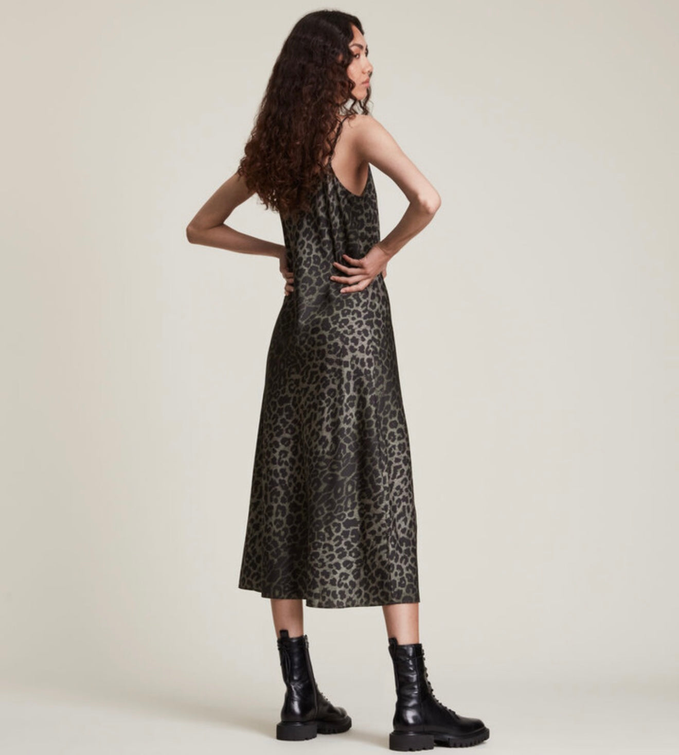 AllSaints - Tierny Leppo Slip Dress | Khaki Green
