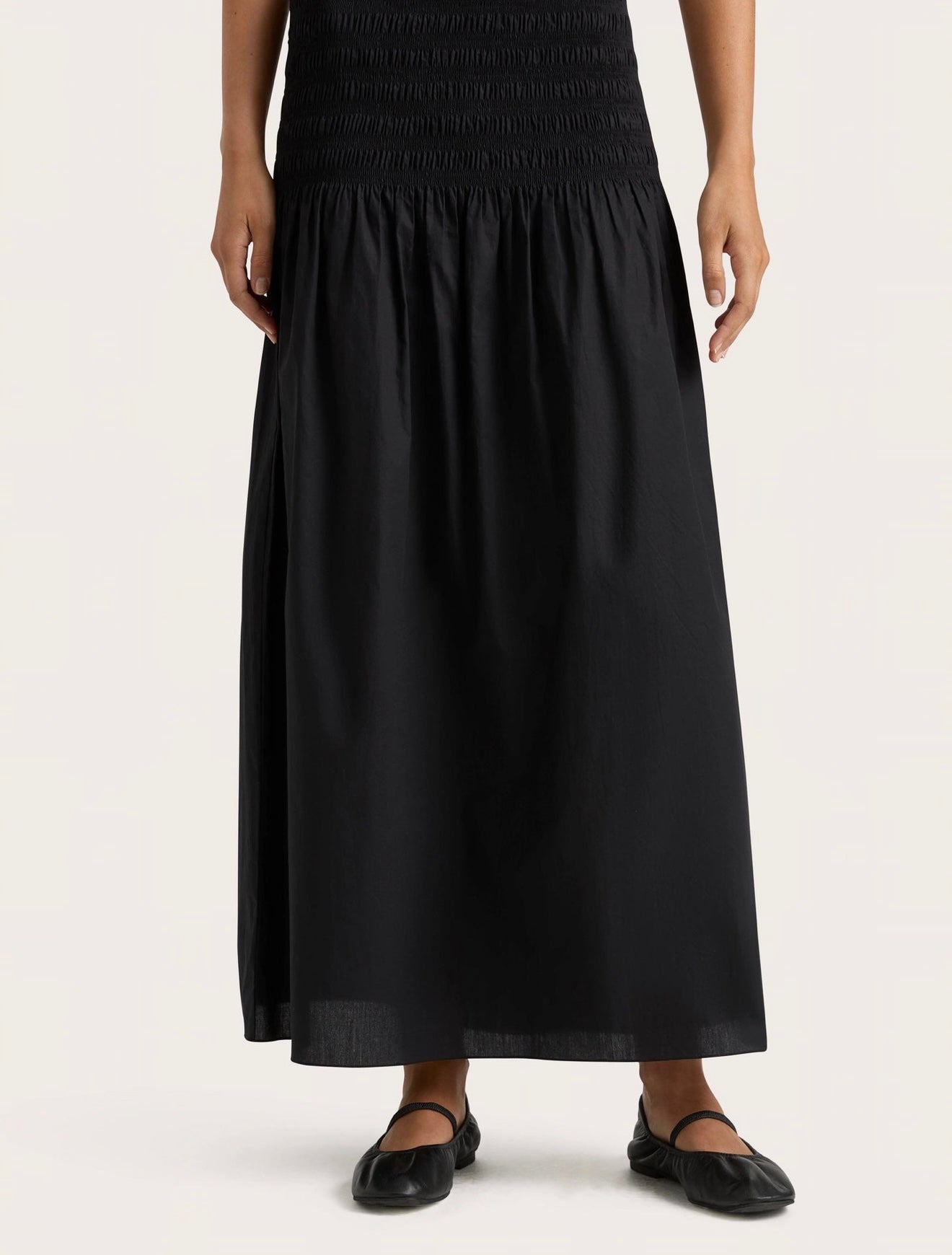 Faithful The Brand - Baia Midi Skirt Black & Cropped Top