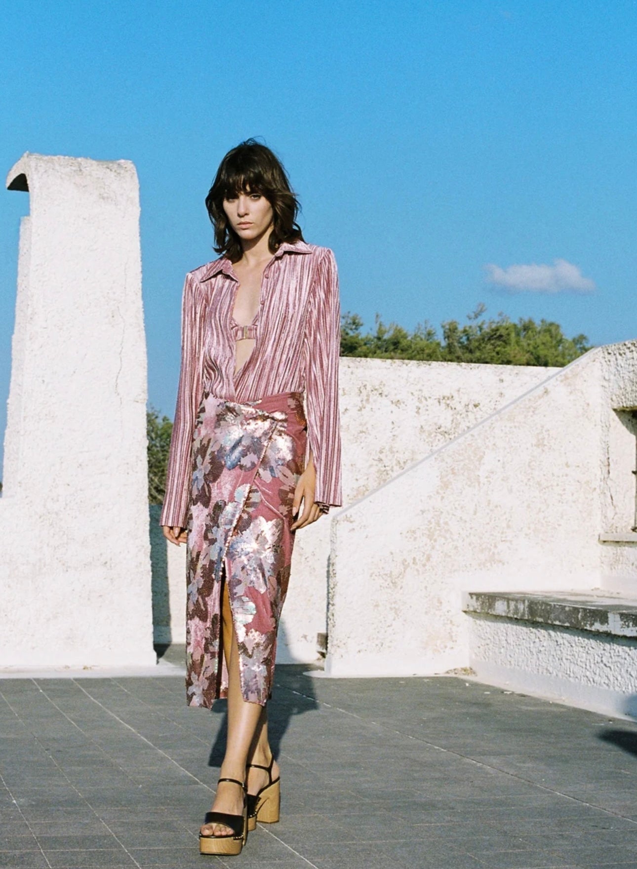 SABINA MUSAYEV - SMOKED PINK IVRI TOP