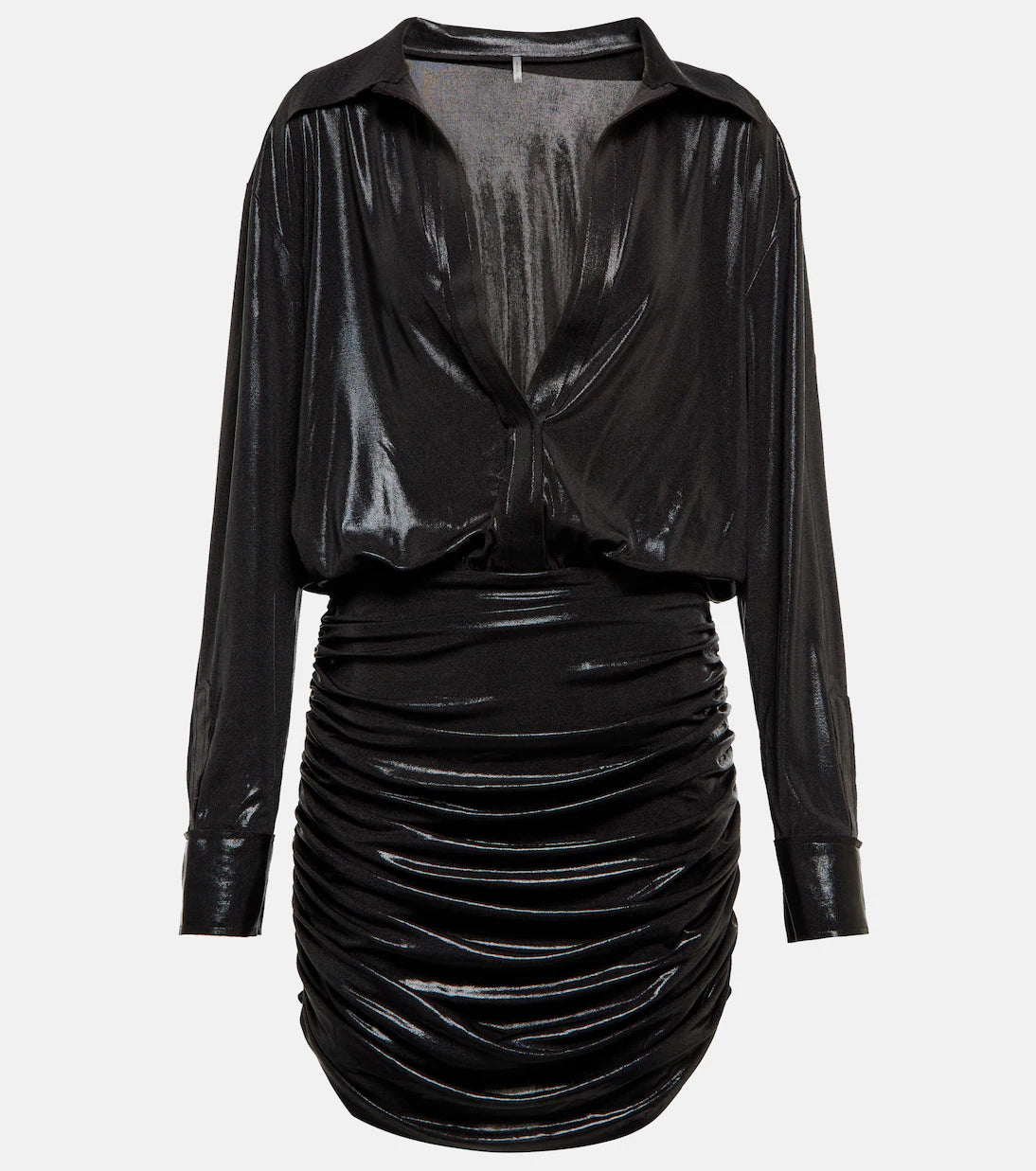 NORMA KAMALI shiny long sleeve black dress
