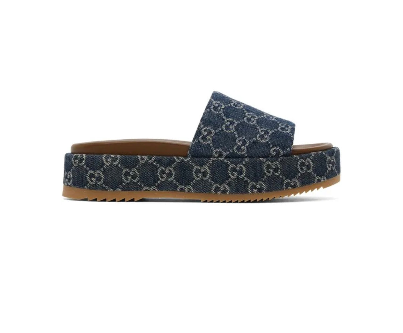 GUCCI
Blue Denim Gg Platform Slide Sandals - 4402 Blue Tea