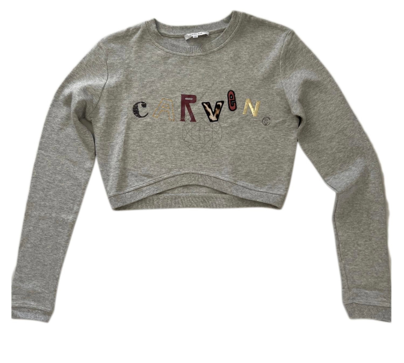 Carven Grey Cropped Sweatshirt