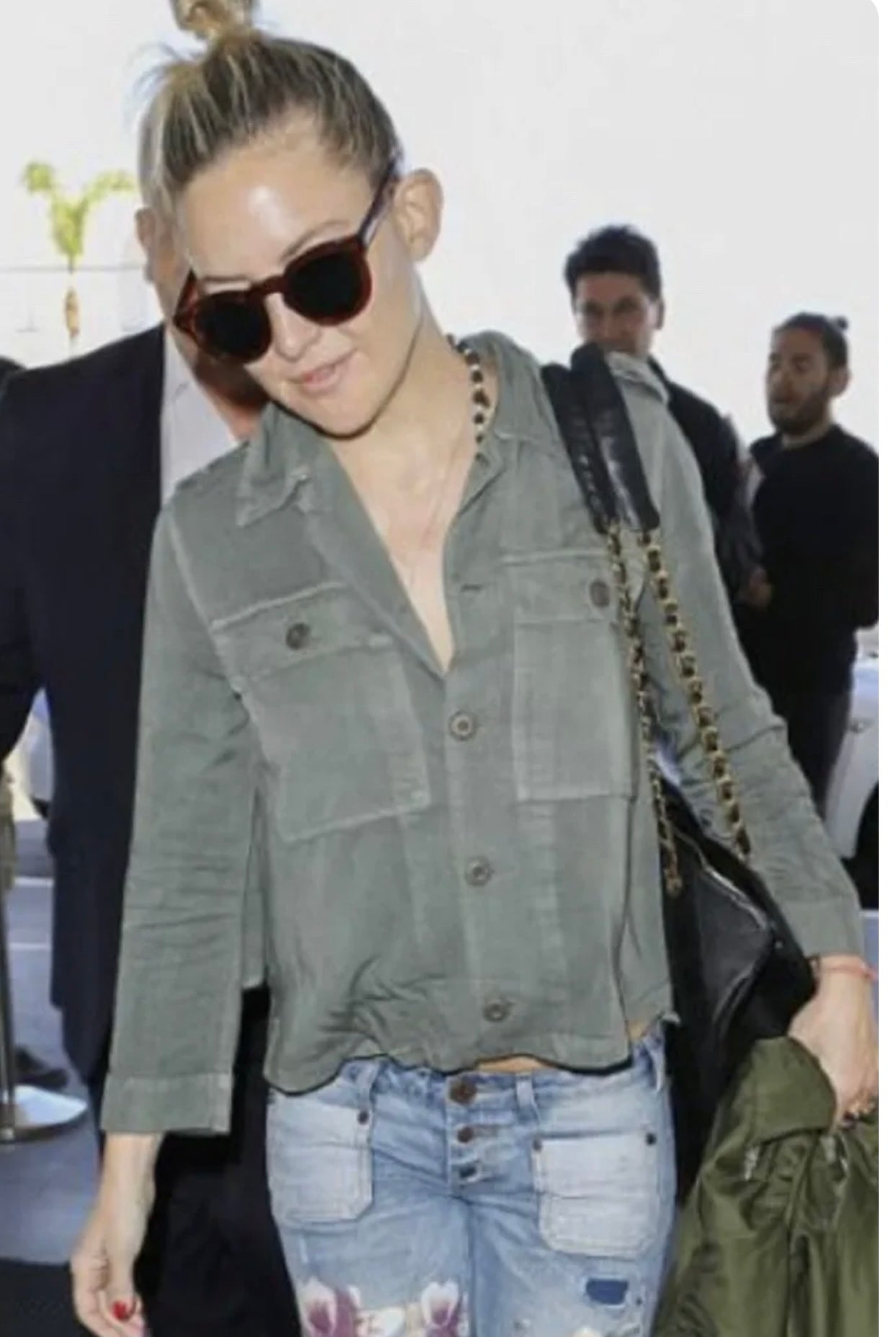 AMO Denim Ruffle Army Twist Jacket