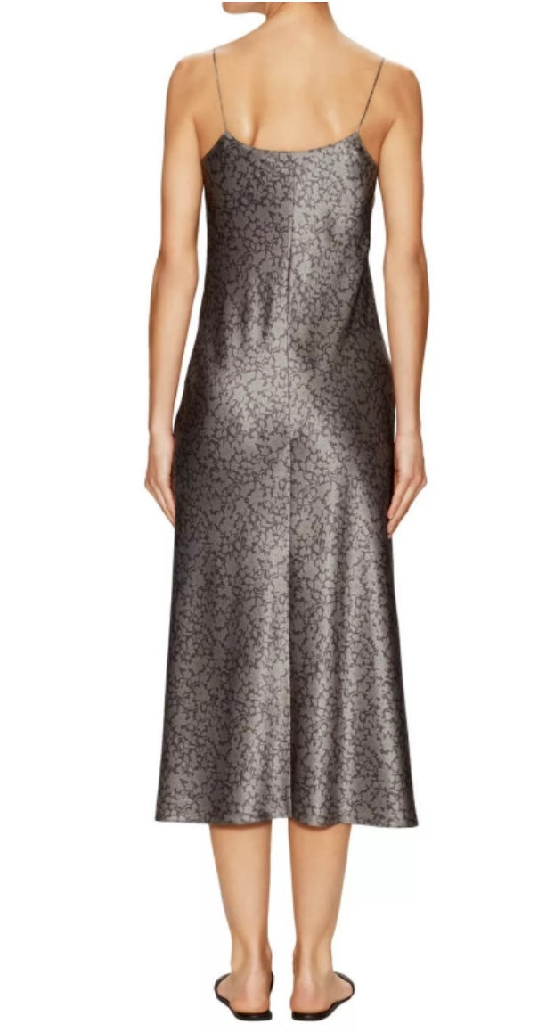 VINCE paisley print silk slip dress