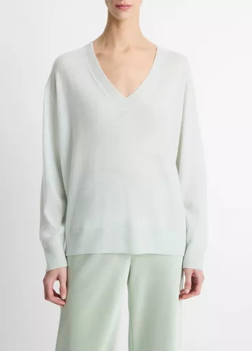 VINCE. powder blue vneck cashmere sweater