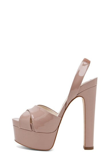BRIAN ATWOOD nude patent pumps with ankle strap
