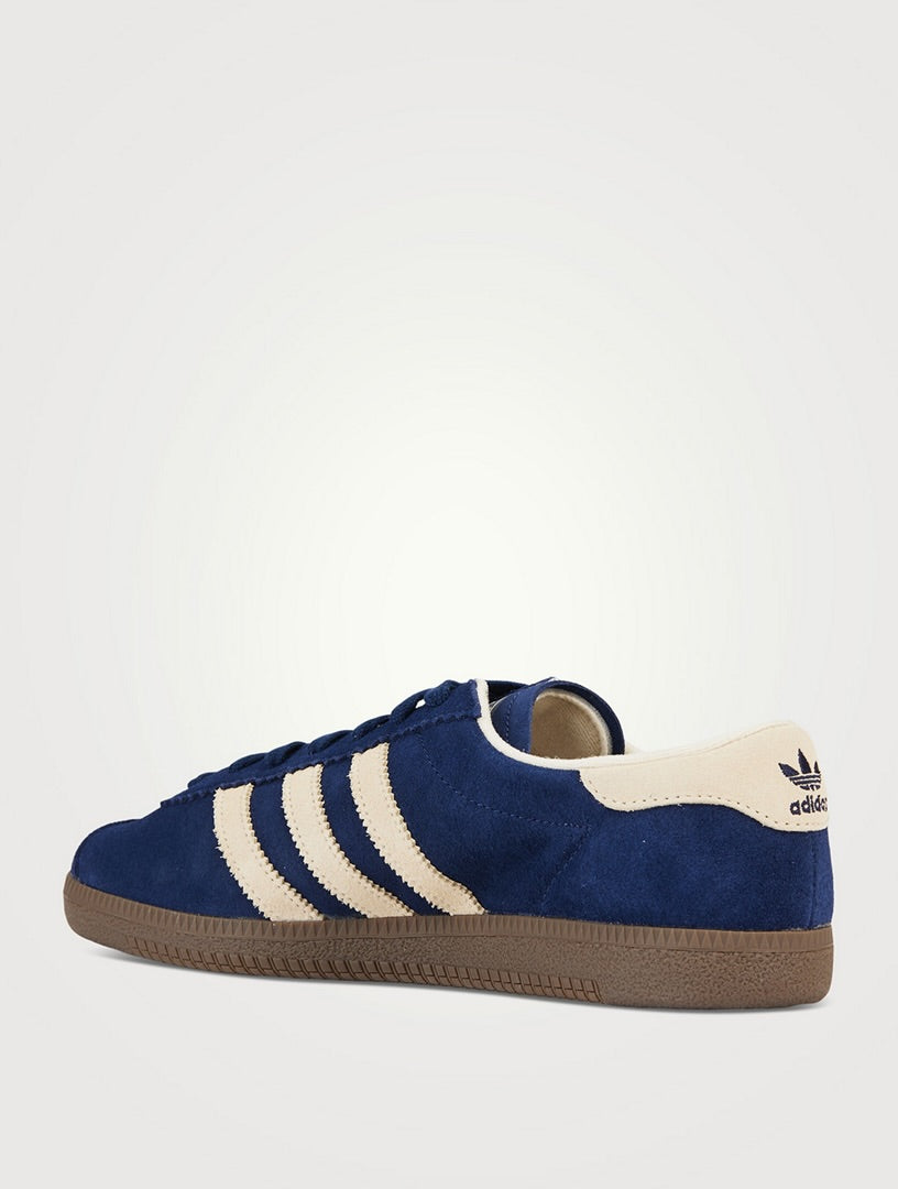 ADIDAS navy suede sambas, w box