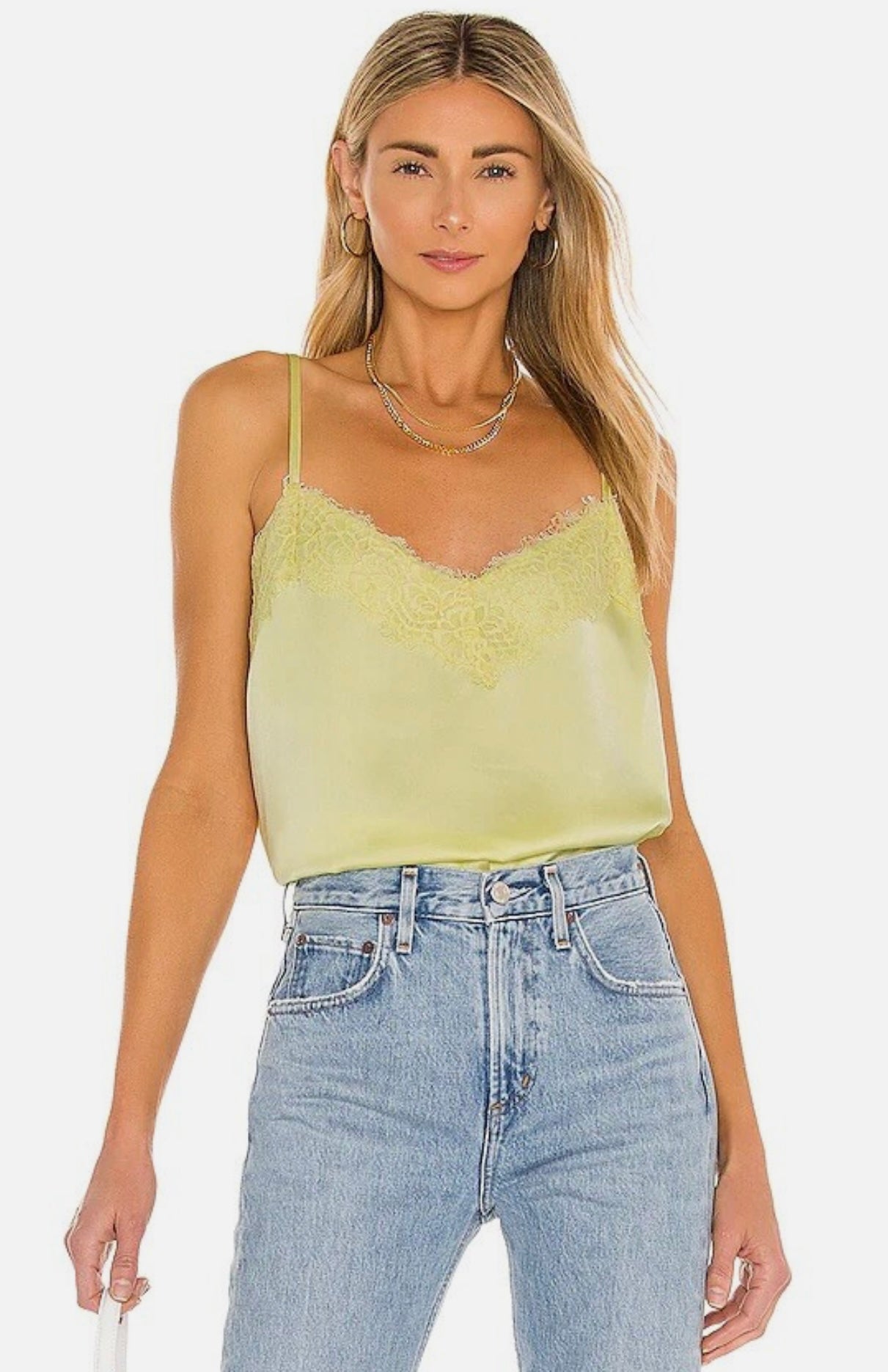 Heartloom Andra Silk/Lace Cami, Yellow