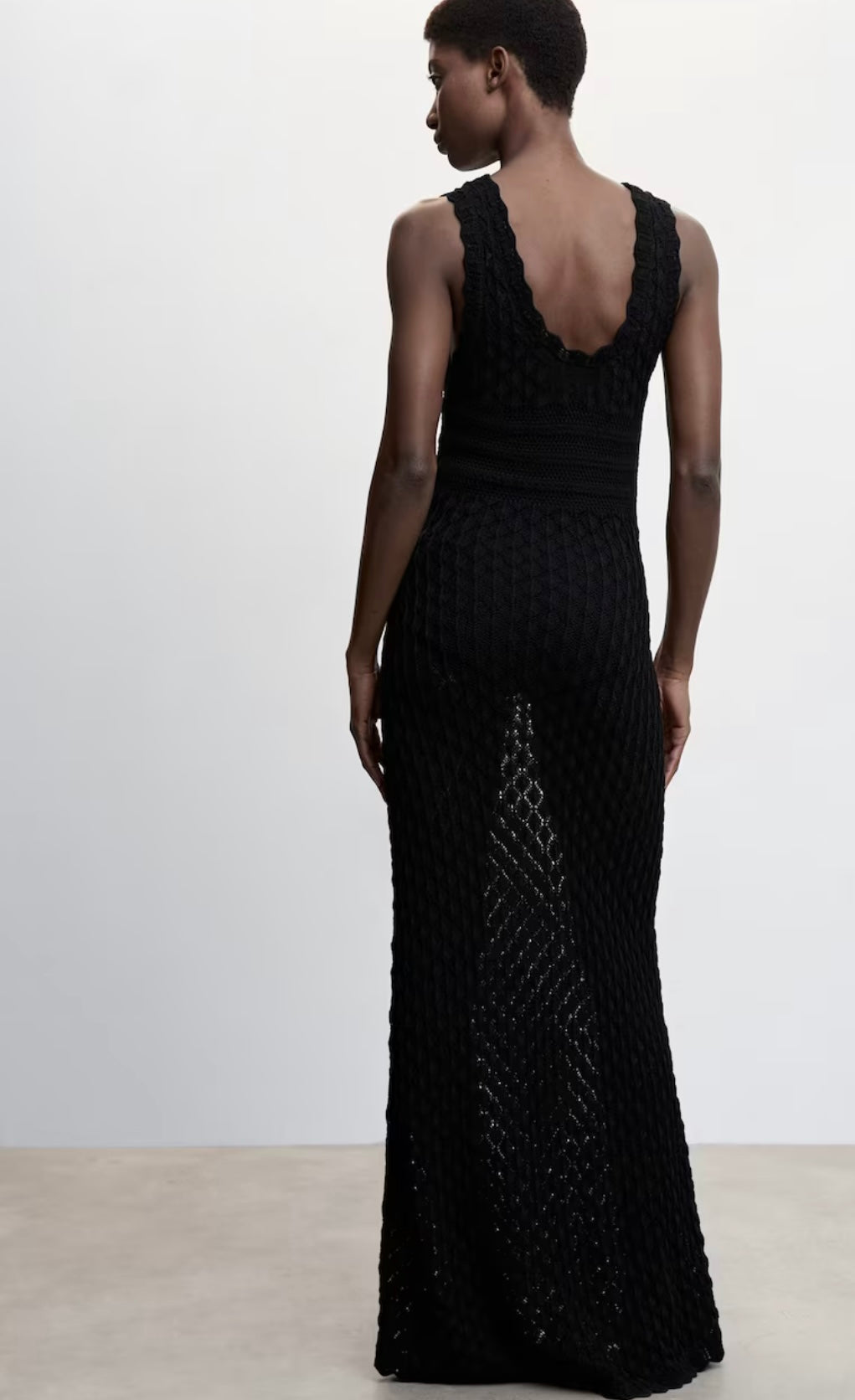 MANGO- Open-work long dress