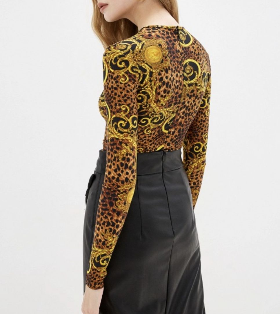 Versace Jeans Couture Leopard and Baroque Print Bodysuit
