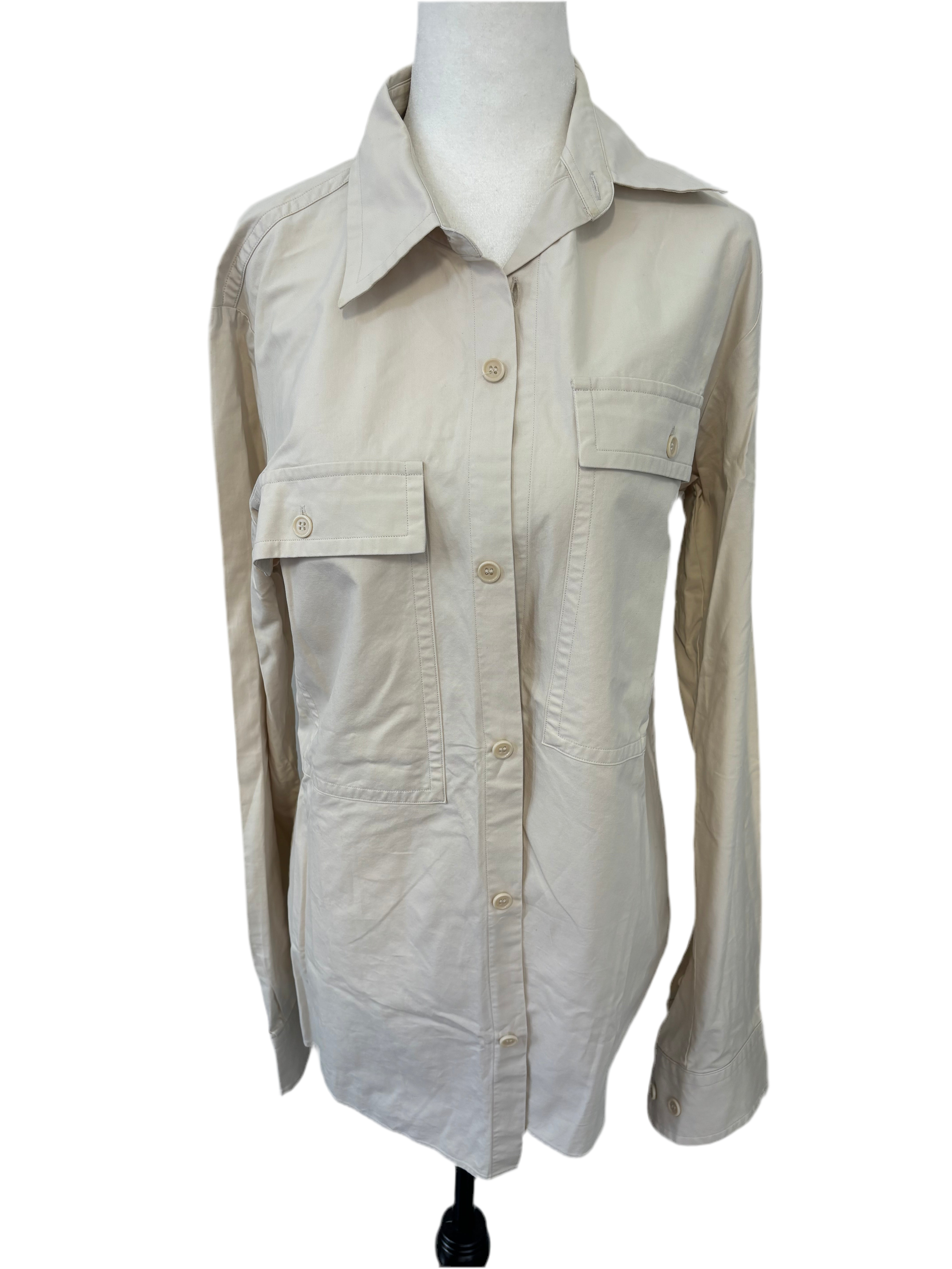 DRIES VAN NOTEN Eggshell button up