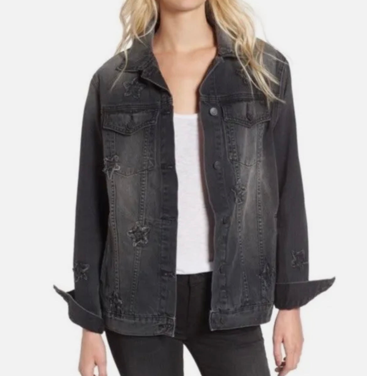 ジャケット・アウター Knox Denim Trucker Jacket Knox Denim Trucker Jacket Rails Knox Vintage Black Star Print