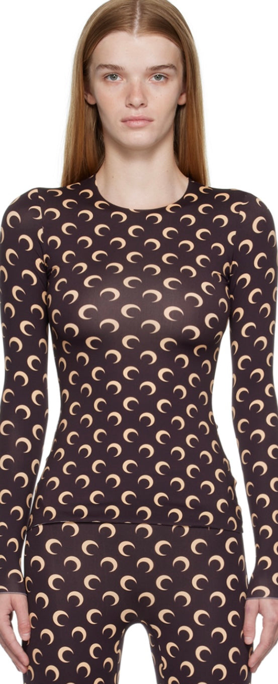 MARINE SERRE
Printed jersey top