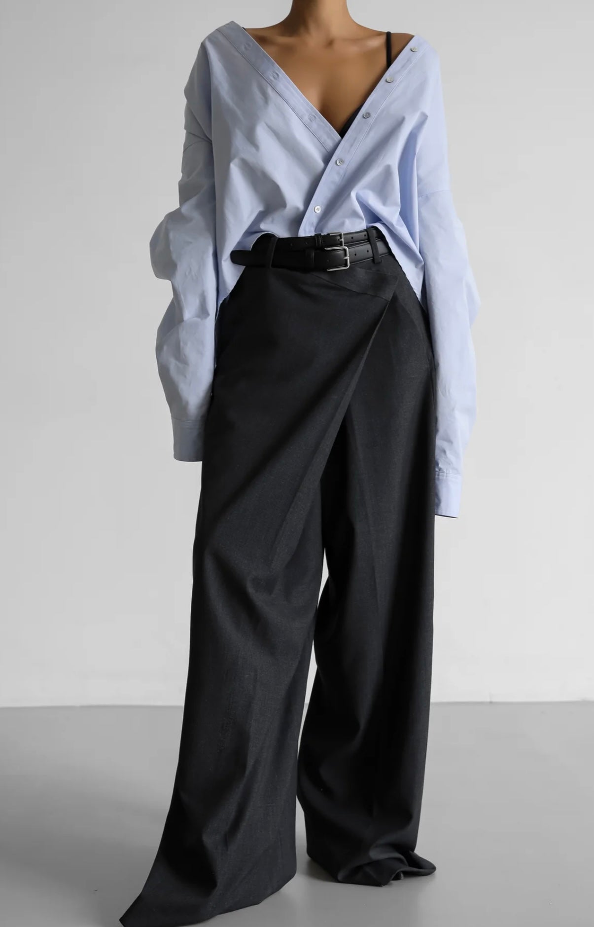 The Frankie Shop - MARJORIE ASYMMETRICAL TROUSERS - CHARCOAL