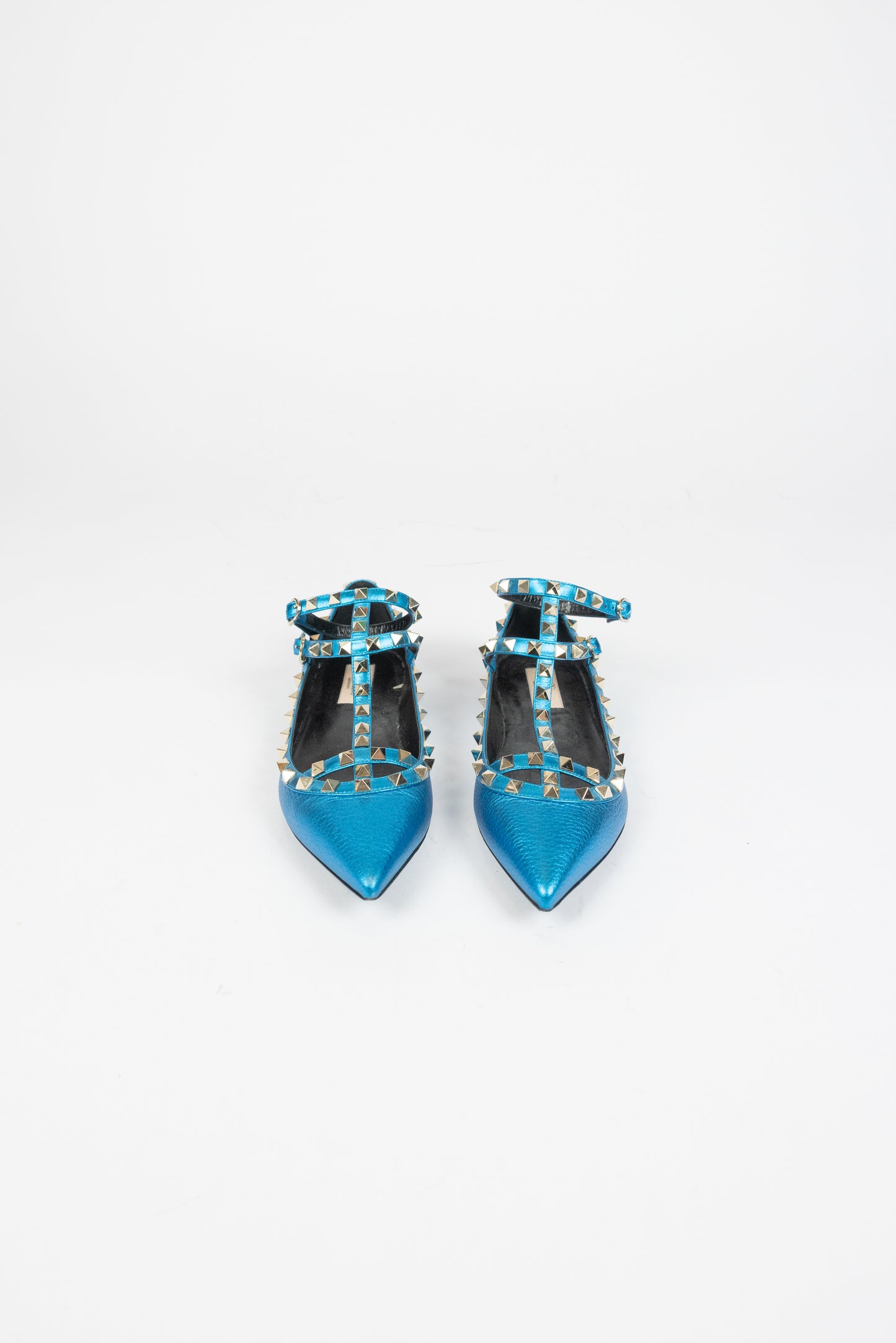 Valentino Blue Caged Rockstud Flats