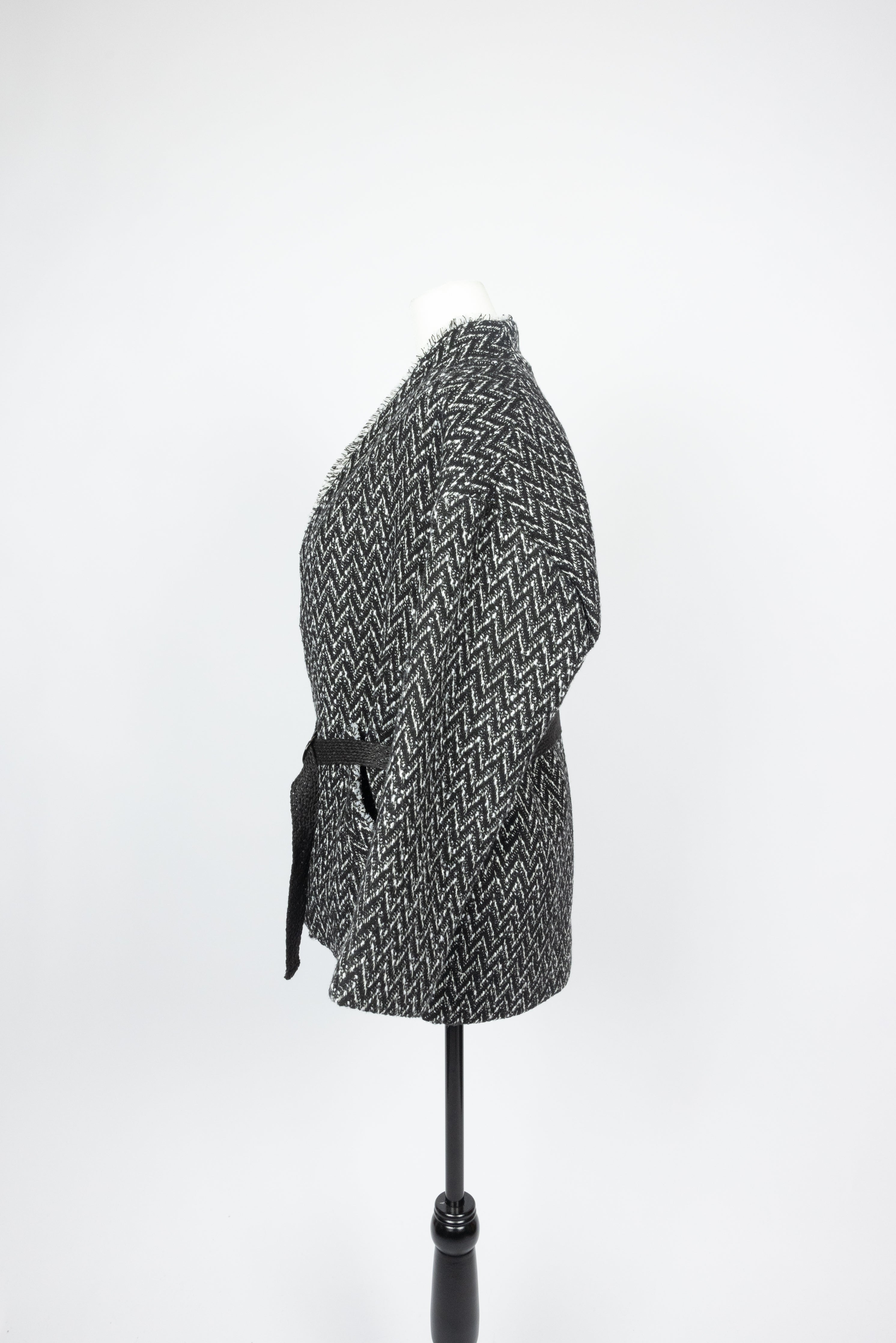 Suncoo Paris Chevron Knit Jacket with Belt