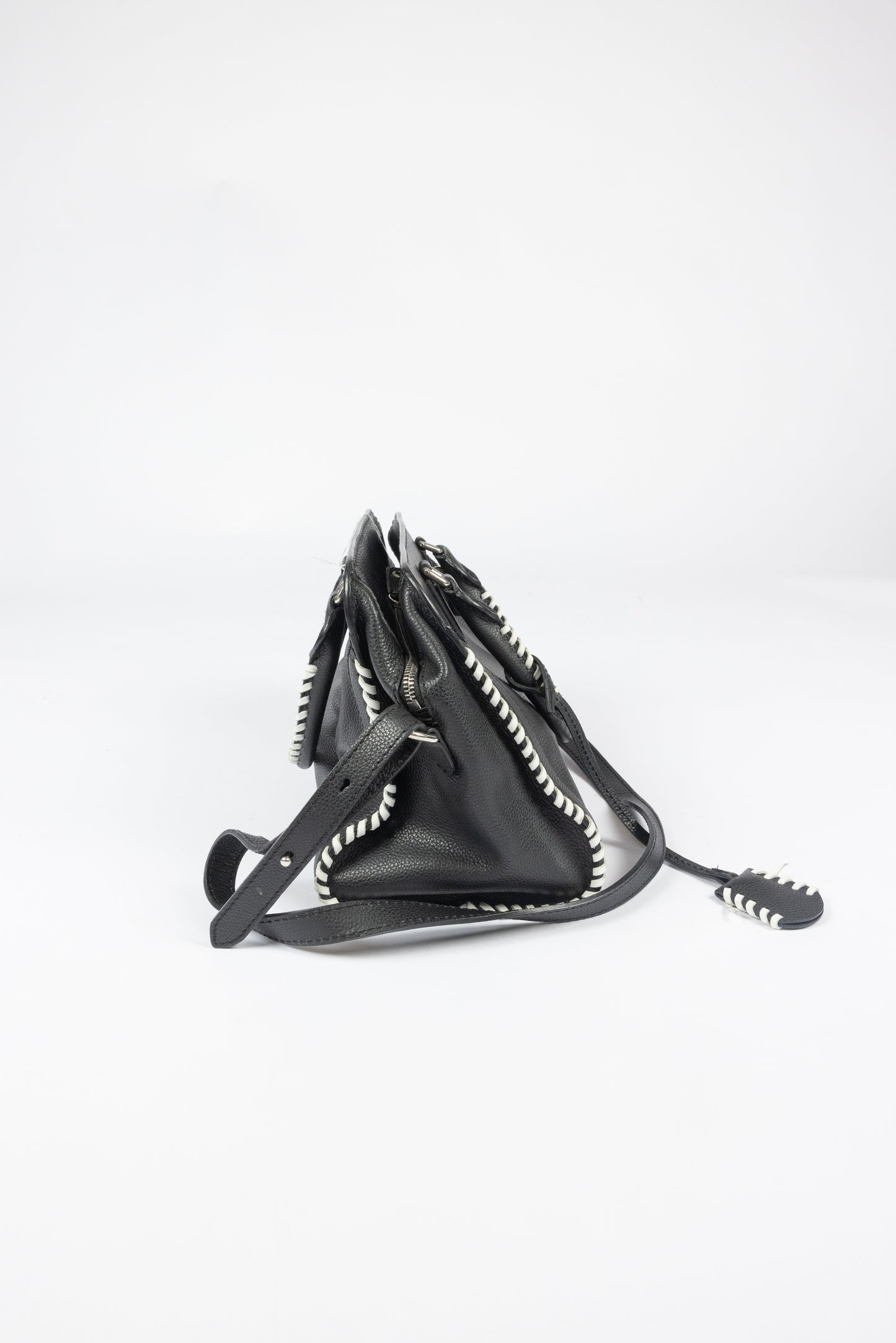Alexander McQueen - Hammered leather bag with skull padlock