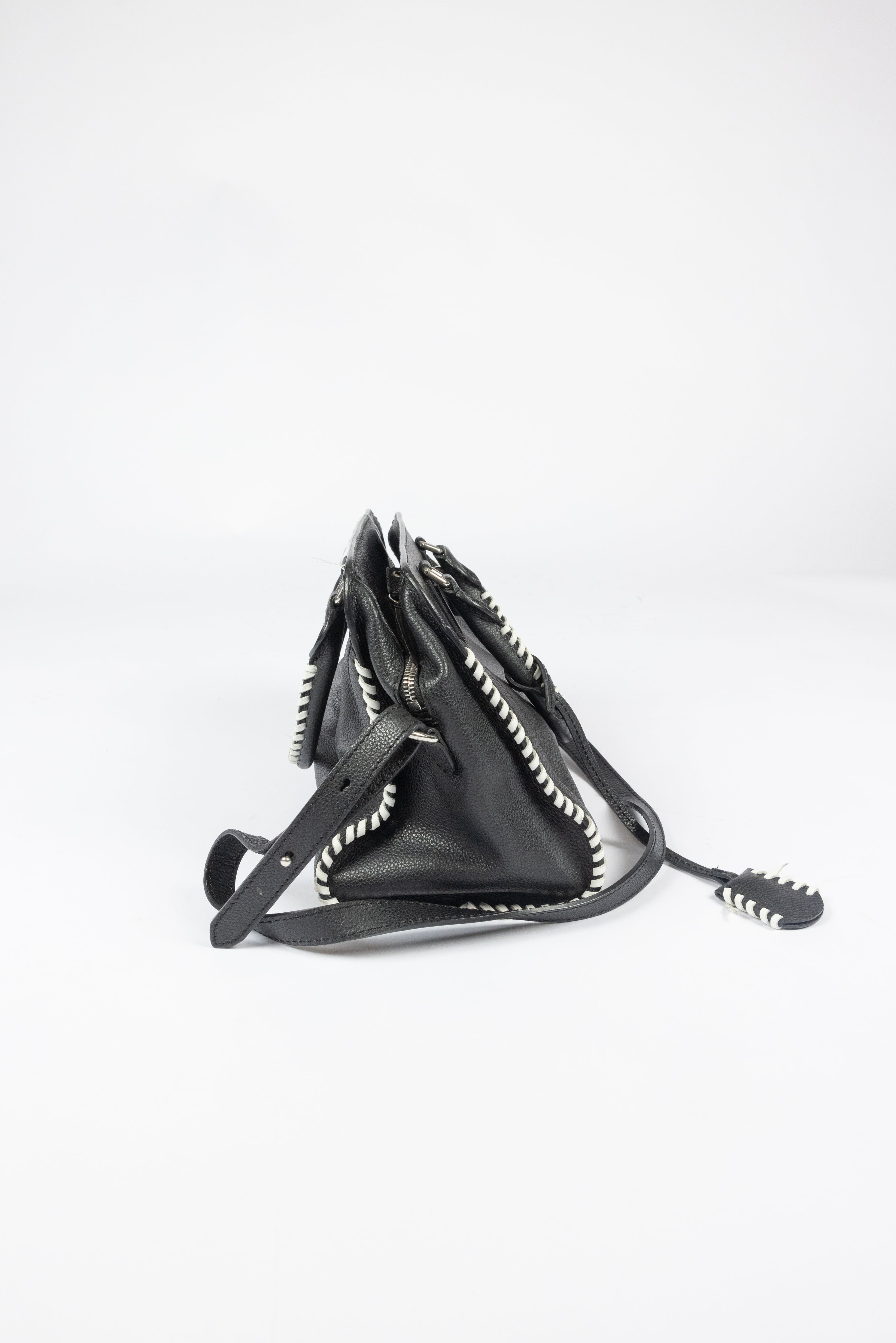 Alexander McQueen - Hammered leather bag with skull padlock